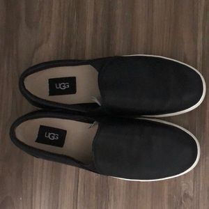 Ugg slip on Black leather shoes